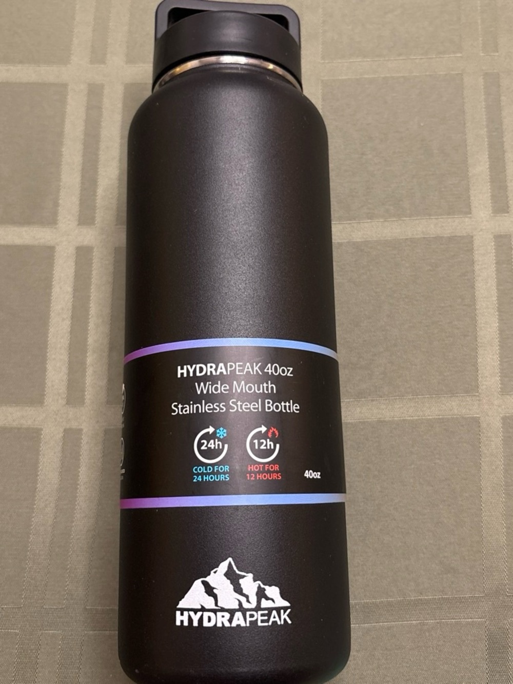 HydraPeak 40oz Wide Mouth Stainless Steel Bottle - Black
